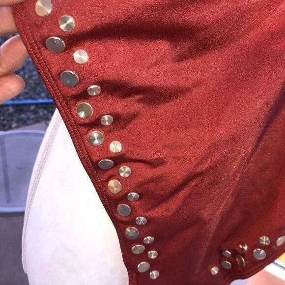 No Boundaries Swimsuit Girls Size 5 One Piece Rust Color Gold Discs New NWOT - Picture 5 of 11